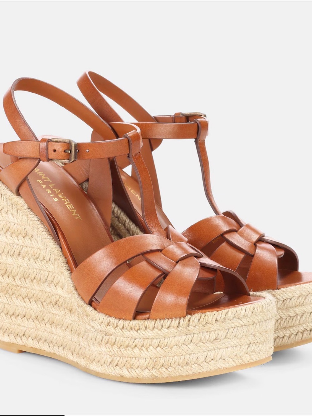 Saint Laurent - Tribute 130 leather espadrilles